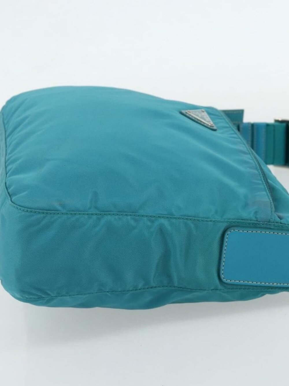 PRADA Shoulder Bag Nylon Turquoise Blue Silver Auth 177218A - Picture 5 of 16